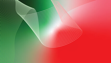 green red white abstract tech wavy lines gradient background  © Dipak