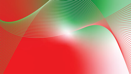green red white abstract tech wavy lines gradient background  © Dipak