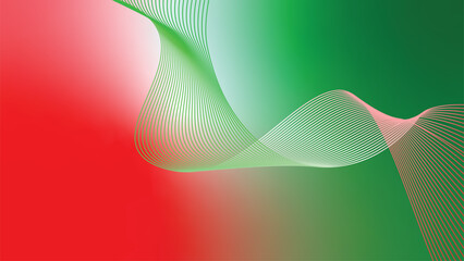 green red white abstract tech wavy lines gradient background  © Dipak