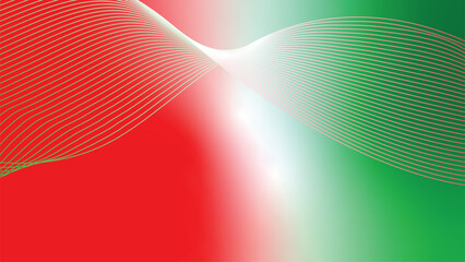 green red white abstract tech wavy lines gradient background  © Dipak