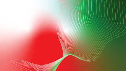 green red white abstract tech wavy lines gradient background  © Dipak