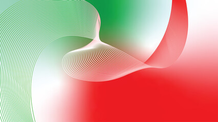 green red white abstract tech wavy lines gradient background  © Dipak