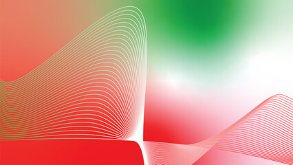 green red white abstract tech wavy lines gradient background  © Dipak