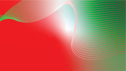green red white abstract tech wavy lines gradient background  © Dipak