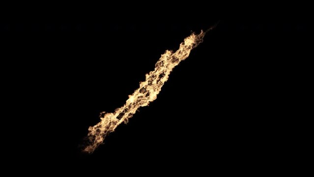 4k Slow Motion Shot Fire Flames Isolated on Black Background moving burning pattern background hot as inferno flame concept, abstract fire texture editing software support blending Screen modes.