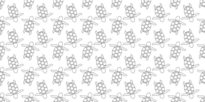outline turtles seamless pattern