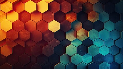 Hexagon Pixelation: Abstract Digital Background