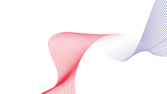 blue white red flag abstract tech wavy lines background isolated