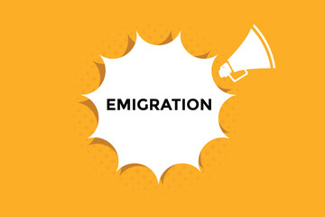Fototapeta na wymiar Emigration button web banner templates. Vector Illustration 