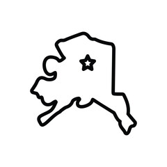 Black line icon for alaska 
