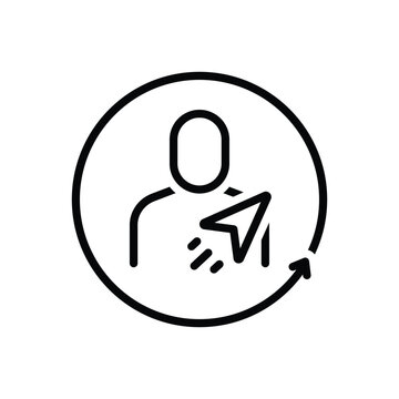 Black line icon for sender 