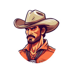 cowboy with a hat vector mascot