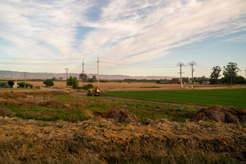 Grass field train landscape