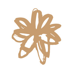 flower brush stroke isolated