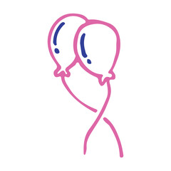 pink balloon hand drawn illustration