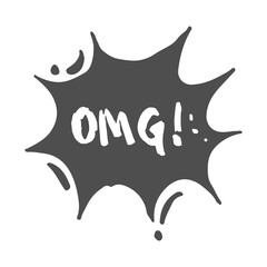 OMG text on explosion shape element