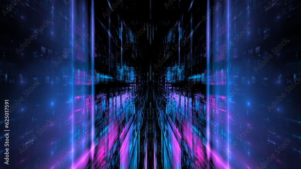 Poster digital future, artificial intelligence, data and information processing. cloud technologies, digita