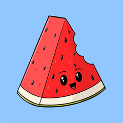 watermelon cute character fresh fruit
