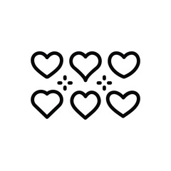 Black line icon for several 