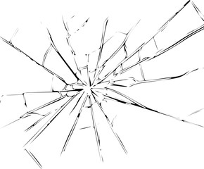 Cracked glass, Broken glass effect for design, vector illustration