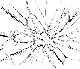 Cracked glass, Broken glass effect for design, vector illustration
