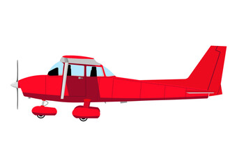 Obraz na płótnie Canvas プロペラで飛ぶ小型飛行機