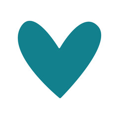 Flat hand drawn vector illustration of heart