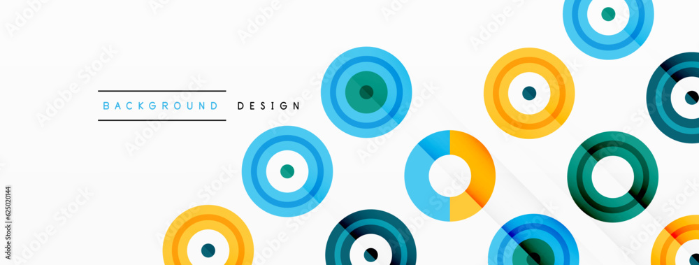 Aufkleber Abstract background with circle symmetric grid composition. Circle pattern creating sense of movement. Grid adds structure and balance to the composition, with equal spacing between each circle