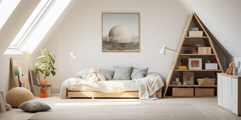 bedroom interior with wooden furniture