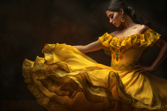 Bailarina de folklore mexicano. ia generada.