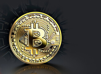 3D Bitcoin, a digital representation of the cryptocurrency Bitcoin