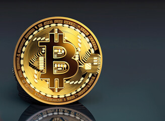 3D Bitcoin, a digital representation of the cryptocurrency Bitcoin