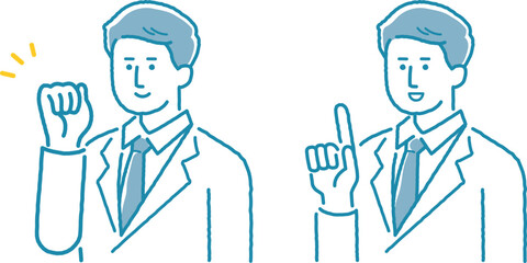 ポーズをとっているビジネスマン