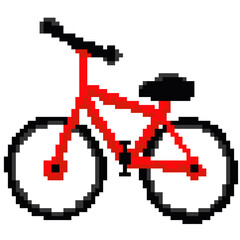 Red bicycle pixel art