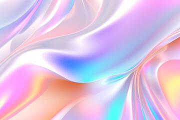 Multicolor hologram glow pastel color background with wave and curve pattern as a fabric texture created with Generative AI