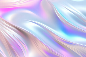 Metallic holographic pastel color background curly pattern design created with Generative AI