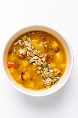 lentil stew on the white background