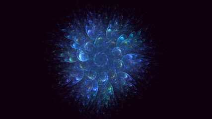 3D rendering abstract fractal light background