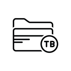 Black line icon for tb folder 