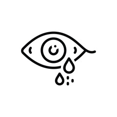 Black line icon for tears 