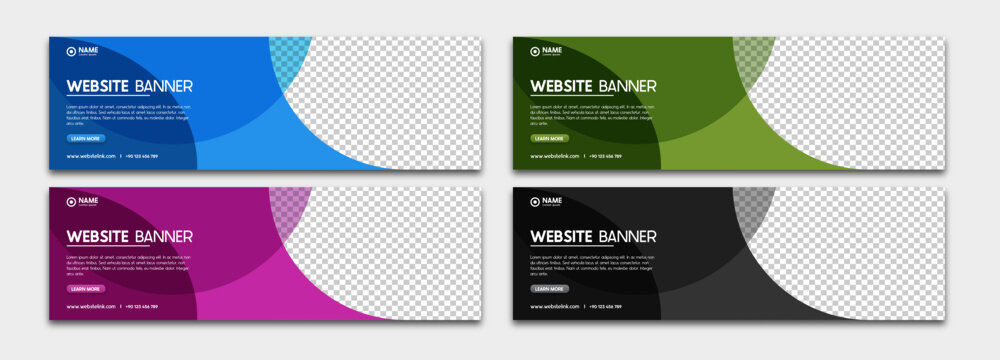 Colorful web banner design template. Set of horizontal business promotion banner templates. Modern abstract background banner design. Website banner template for digital marketing and branding