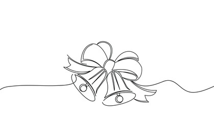 christmas vector bell line art style vector eps 10