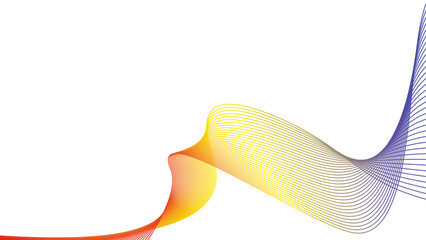 red yellow blue tech wavy lines gradient background isolated - obrazy, fototapety, plakaty