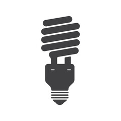 CFL lamp icon, energy saver light, electricity symbol isolated vector illustration.