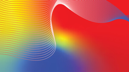 red yellow blue tech wavy lines gradient background 