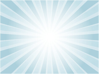 レトロなイメージの太陽光線がまぶしく光る集中線背景素材_ライトブルー - obrazy, fototapety, plakaty