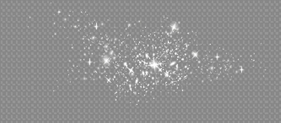 Abstract sparkling shiny texture. Shiny particle effect. Golden sparkling trail of space star dust from shiny particles on a dark background.