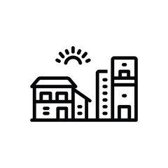 Fototapeta premium Black line icon for residential 