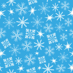 Seamless Snowflake Pattern Background. Vector illustration