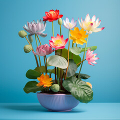 pink lotus flower in a vase